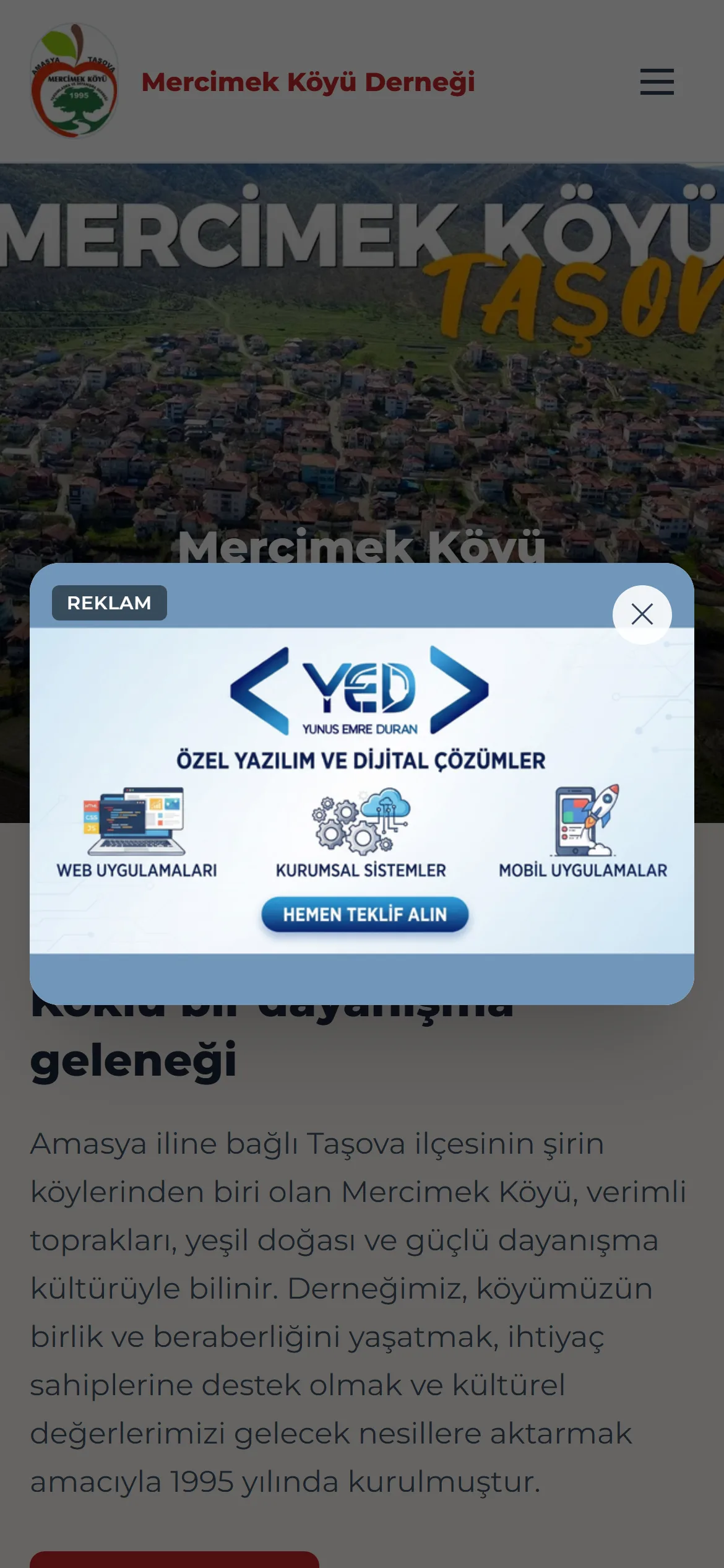 Mercimek Village Association — mobile view
