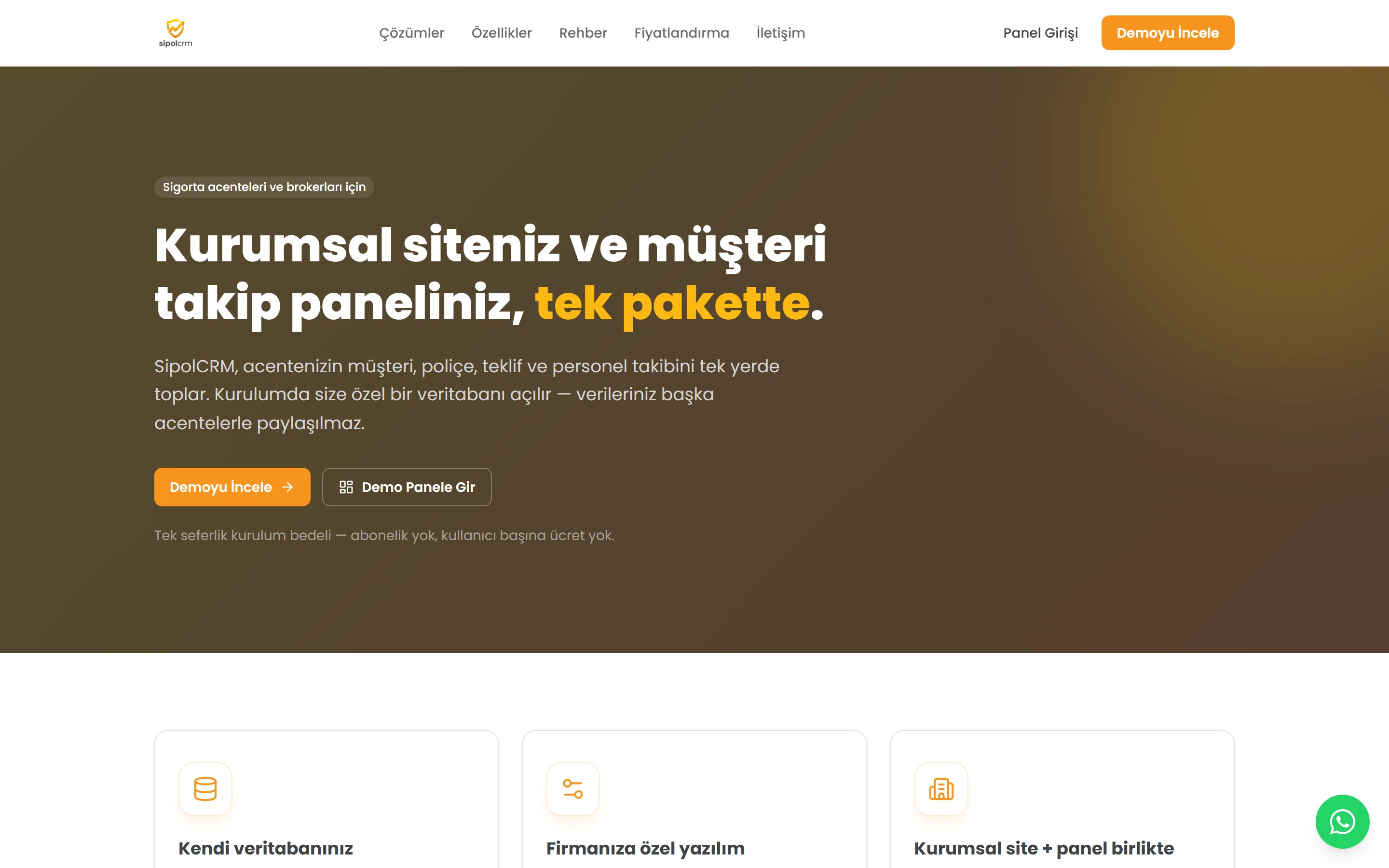 SipolCRM — Sigorta Acentesi CRM