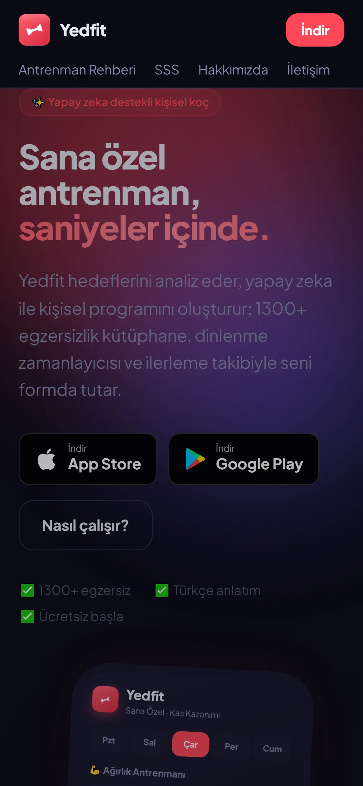 Yedfit — AI-Powered Training Coach — mobile view