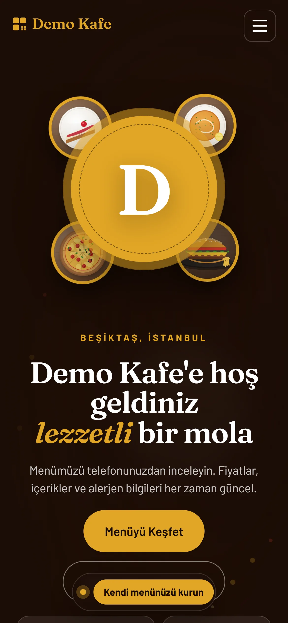 QRlaapp — r demo kafe sayfası