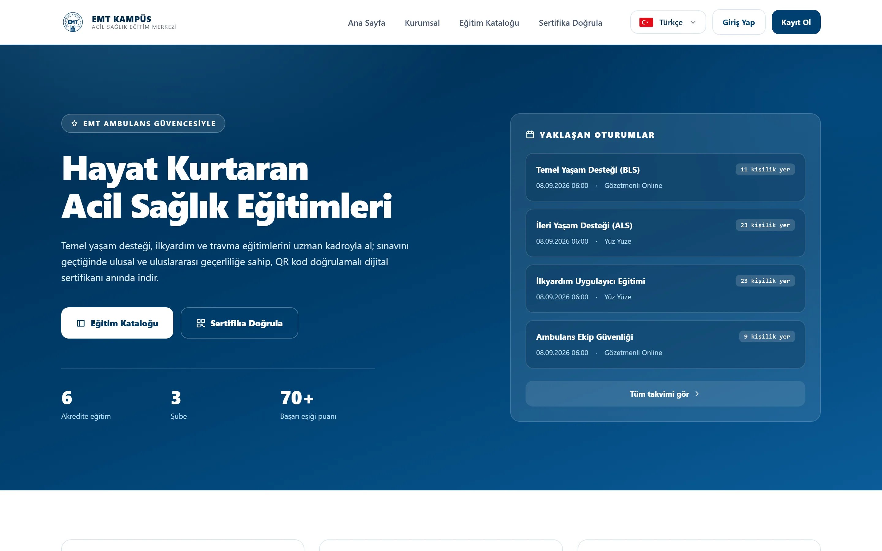 EMT Kampüs — Eğitim ve Sertifikasyon Platformu
