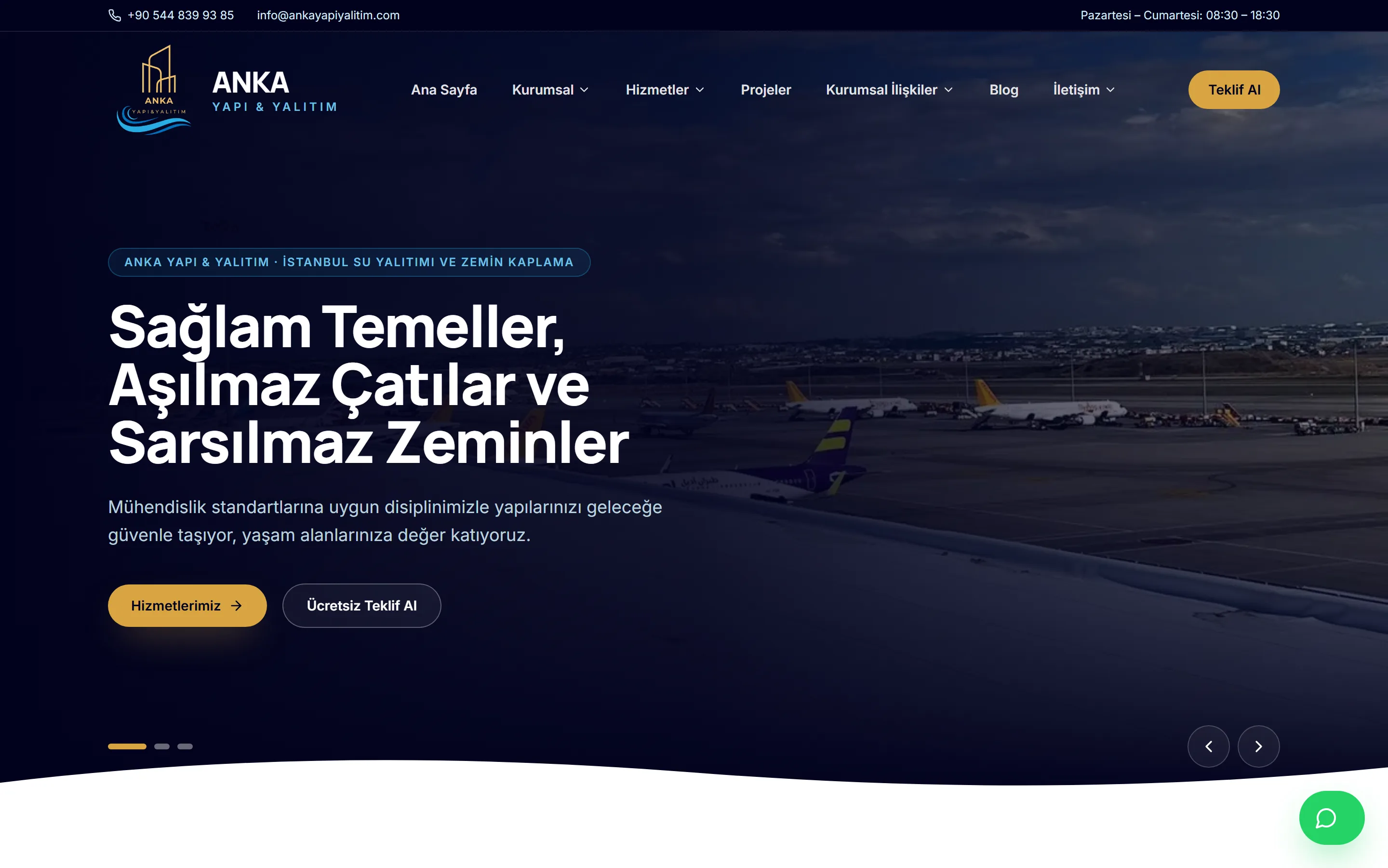 Anka Yapı & Yalıtım — desktop view