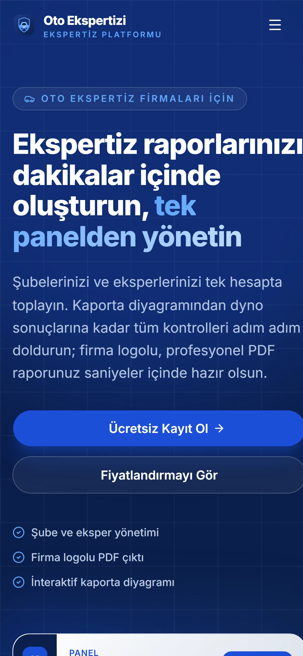 Oto Ekspertizi — Inspection Report Platform — mobile view